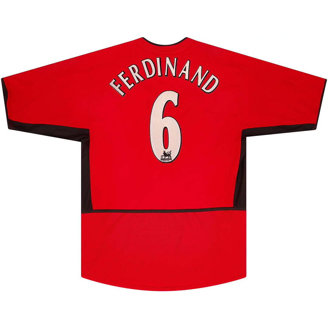 Camiseta de fútbol local retro Ferdinand #6 del Manchester United 2002/04