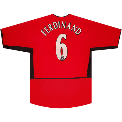 Camiseta de fútbol local retro Ferdinand #6 del Manchester United 2002/04
