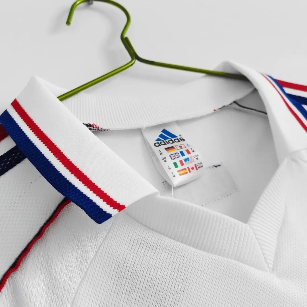 Camiseta de fútbol retro de visitante de Francia 1998