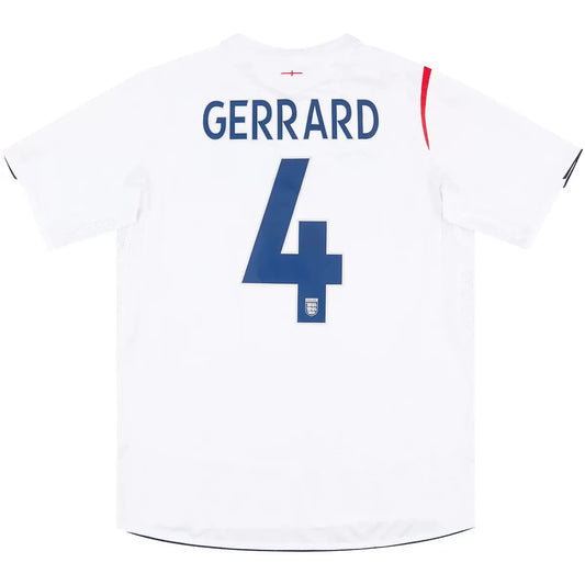 Maillot de football rétro domicile Angleterre 2006 Gerrard #4