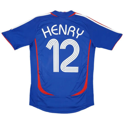 Camiseta de fútbol retro local de HENRY #12 Francia 2006