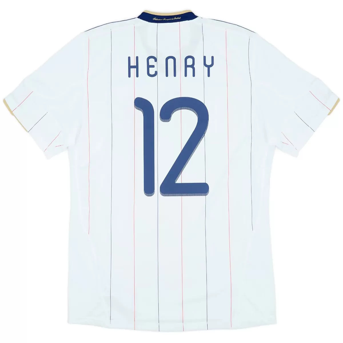 Camiseta de fútbol retro de visitante de HENRY #12 Francia 2010
