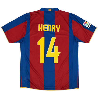 Camiseta de fútbol retro de Henry #14 del Barcelona 2007/08 local