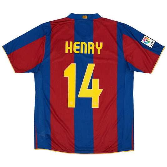 Maillot de Foot Rétro Domicile Henry #14 Barcelone 2007/08