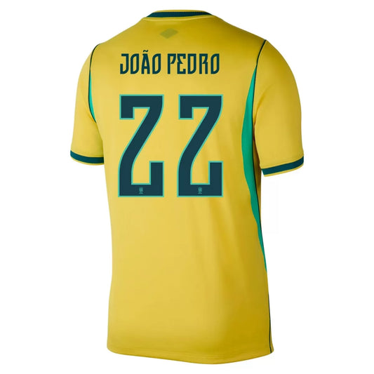 Maillot de Foot Domicile JOÃO PEDRO #22 Brésil Coupe du Monde 2026