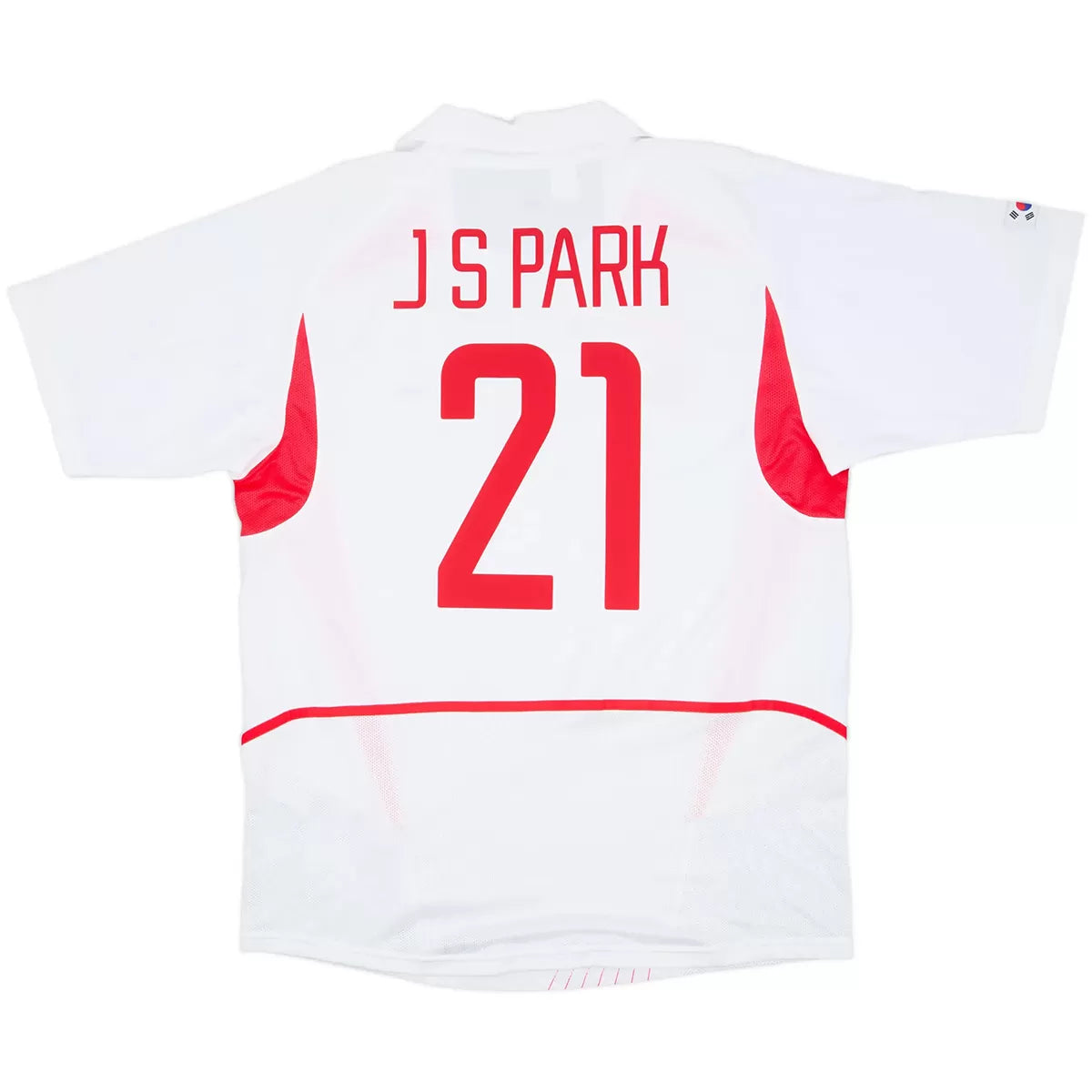 Camiseta de fútbol retro de J S Park #21 de Corea del Sur para el Mundial 2002 de visitante