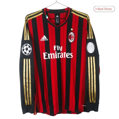 Camiseta retro de manga larga de local del AC Milan 2013/14 de KAKA' #22 para la UCL