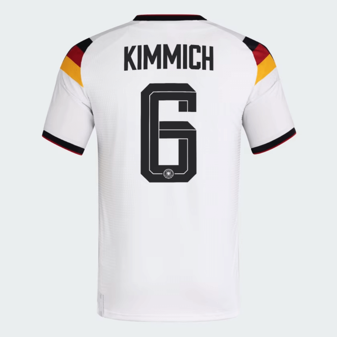 Camiseta de fútbol de local de la selección alemana, versión jugador, número 6, Copa Mundial de 2026, con Kimmich.