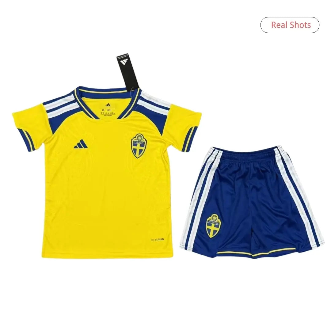 Kit de camiseta de fútbol de local de Suecia para niños - Mundial 2026
