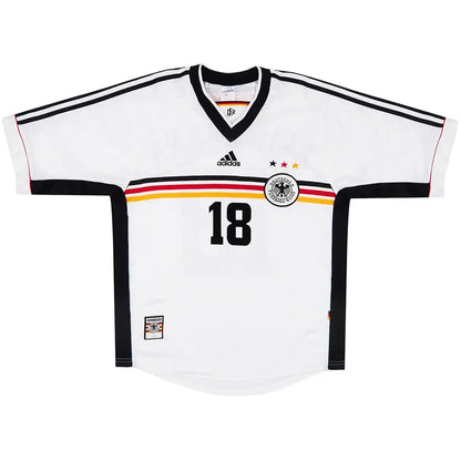 Camiseta de fútbol retro local de KLINSMANN #18 Alemania 1998
