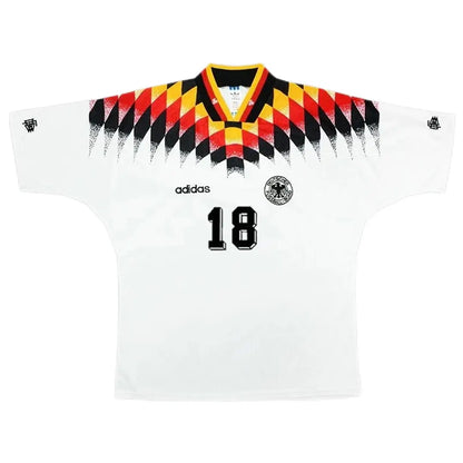 Camiseta de fútbol retro local de KLINSMANN #18 Alemania 1994