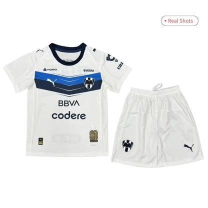 Conjunto de visitante de fútbol del Monterrey para niños (camiseta y pantalón corto) 2025/26