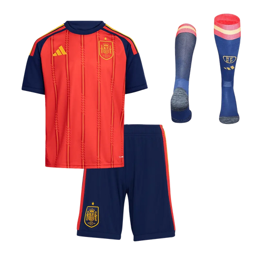 Spain Kid's 2026 Home Full Soccer Kit - Jersey+Shorts+Socks