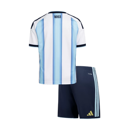 Kit de camiseta local de Argentina para niños (Camiseta y pantalones cortos 2026)