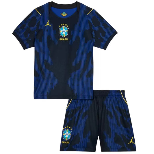 Kid's Brazil Away Soccer Kit 2026 World Cup - Jersey + Shorts