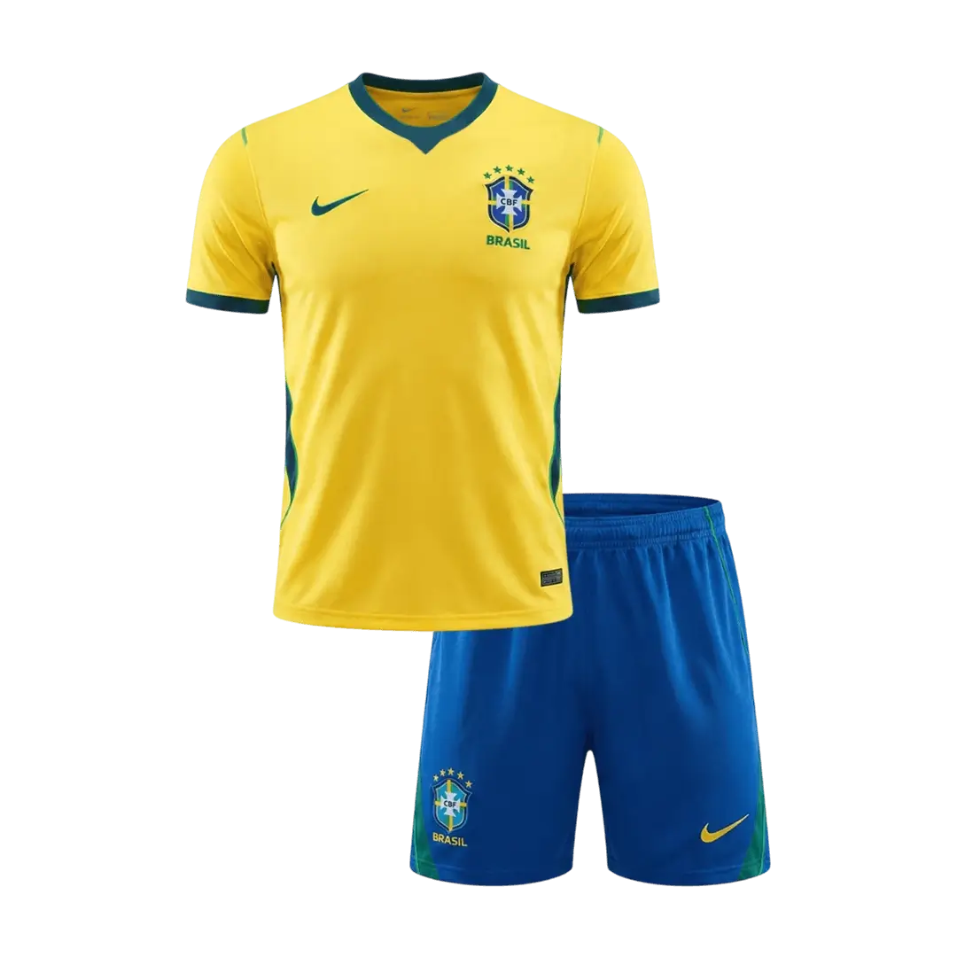 Kit de fútbol local de Brasil para niños para el Mundial 2026 (Camiseta + Pantalones cortos)