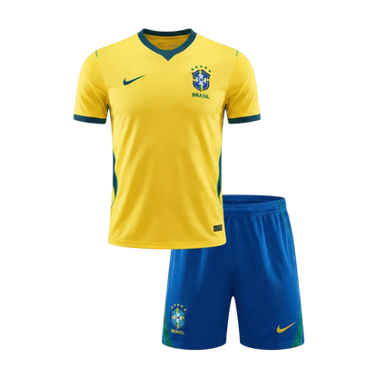 Kit de fútbol local de Brasil para niños para el Mundial 2026 (Camiseta + Pantalones cortos)