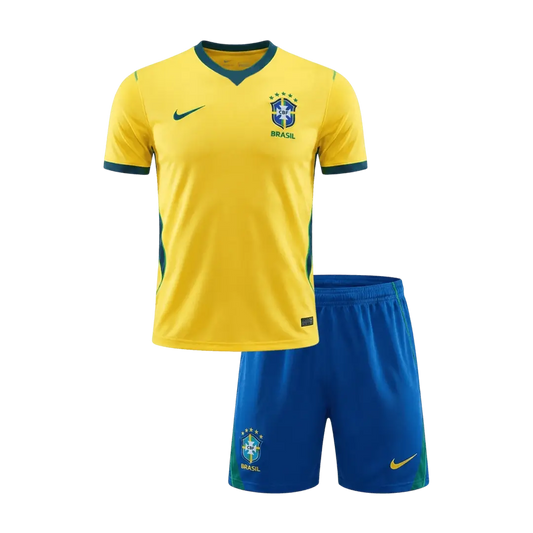 Kid's Brazil Home Soccer Kit 2026 World Cup - Jersey + Shorts