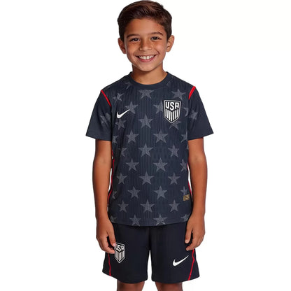 Conjunto de fútbol de visitante (camiseta+pantalones cortos) USMNT para niños 2026