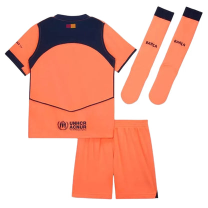 Equipación completa de visitante de la tercera equipación infantil del FC Barcelona - Camiseta + Pantalón corto + Medias 2025/26