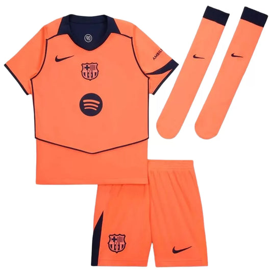 Troisième tenue extérieure enfant du FC Barcelone - Maillot + Short + Chaussettes 2025/26
