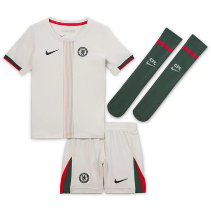 Conjunto completo de visitante del Chelsea para niños 2025/26