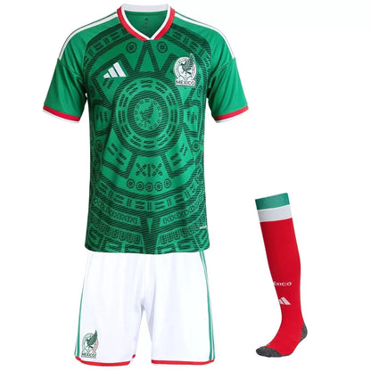 Uniforme completo de fútbol local para niños de México 2026