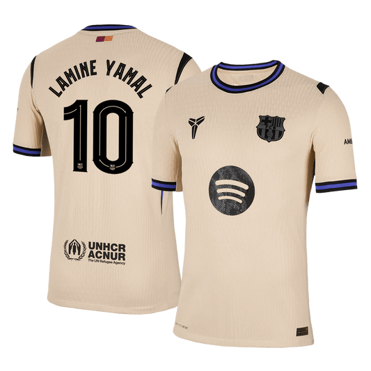 Maillot extérieur de LAMINE YAMAL #10 FC Barcelone, version joueur, saison 2025/26 - Ligue des Champions