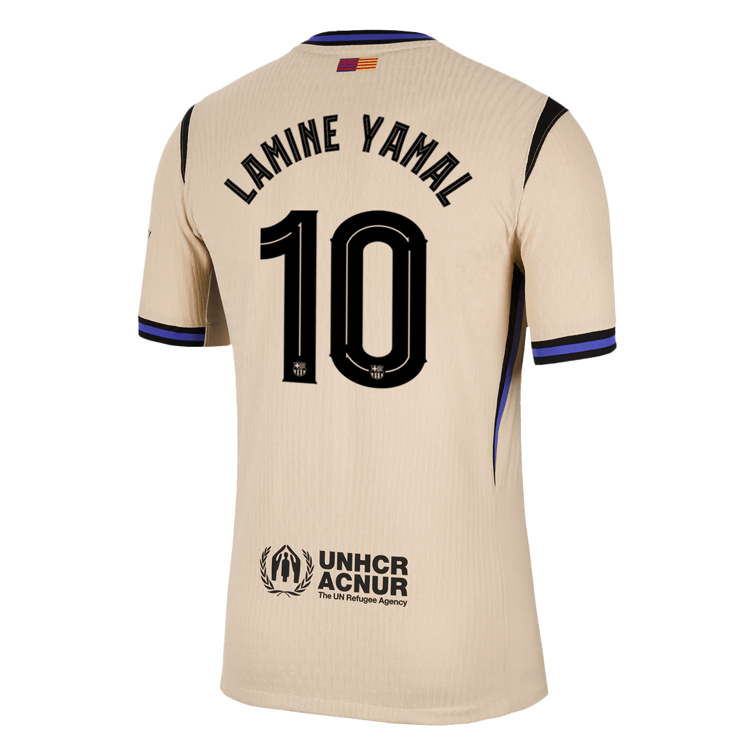 Camiseta de Lamine Yamal nº 10 del Barcelona, ​​versión visitante, temporada 2025/26 - Champions League