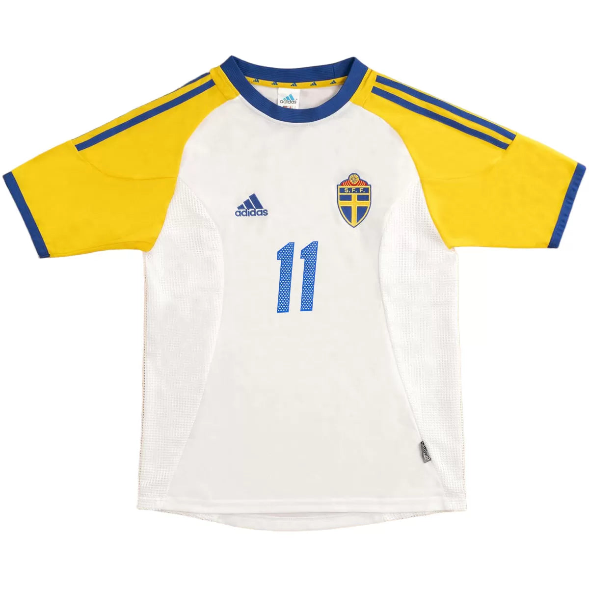 Maillot de football extérieur rétro LARSSON n° 11, Coupe du Monde 2002, Blågult