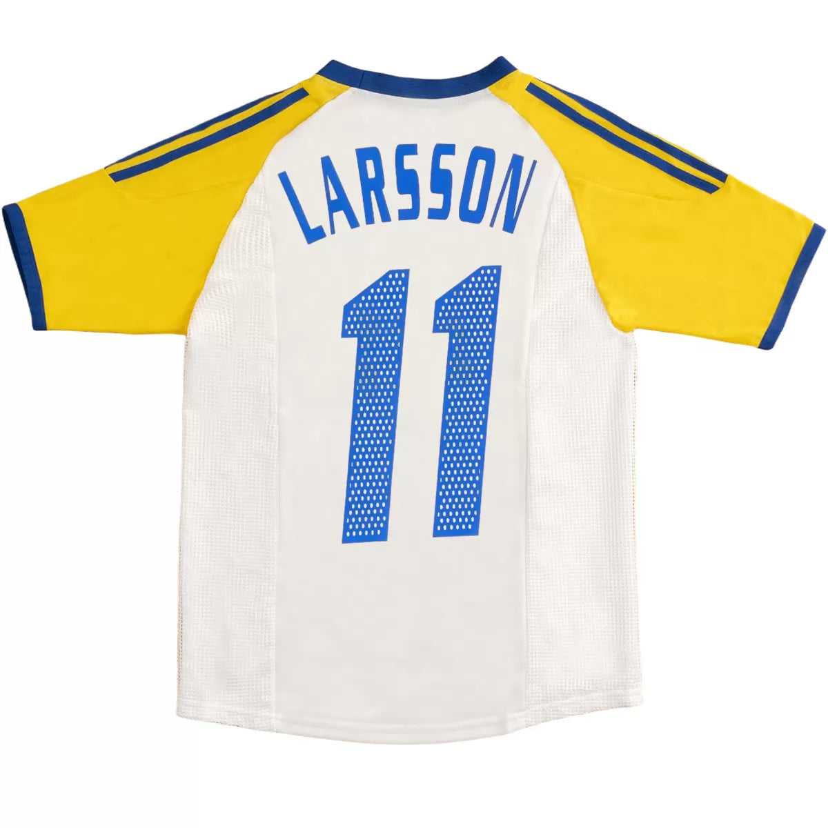 Maillot de football extérieur rétro LARSSON n° 11, Coupe du Monde 2002, Blågult
