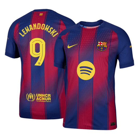 Maillot domicile joueur du FC Barcelone, LEWANDOWSKI n°9 - Saison 2025/26 - Ligue des Champions