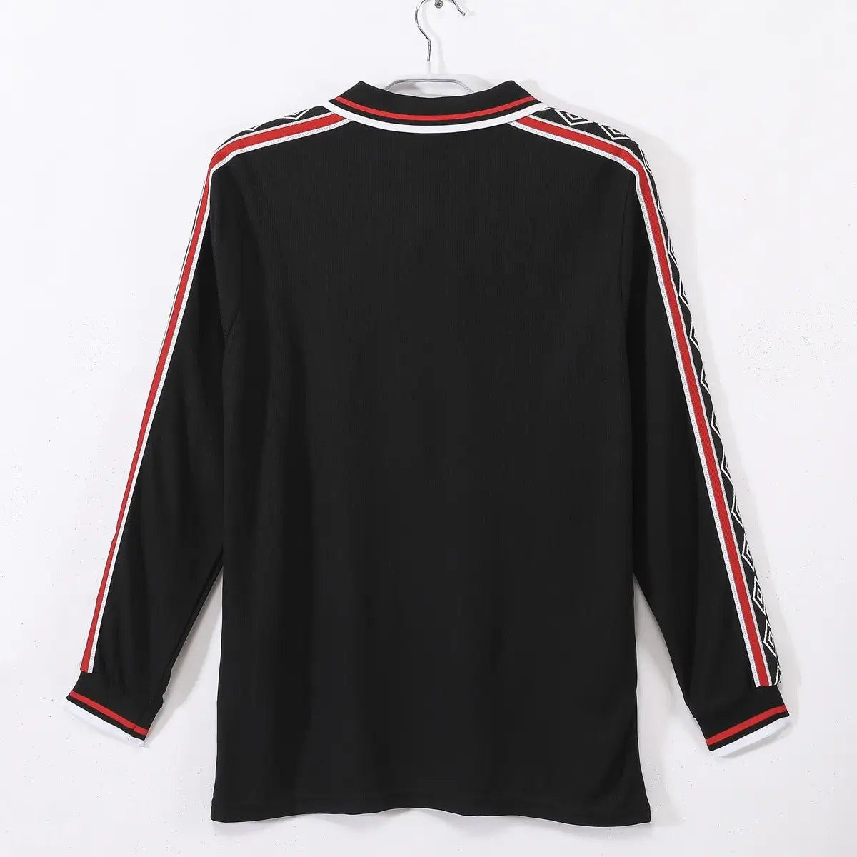 Camiseta de fútbol retro de manga larga de visitante del Manchester United 1998/99, negra
