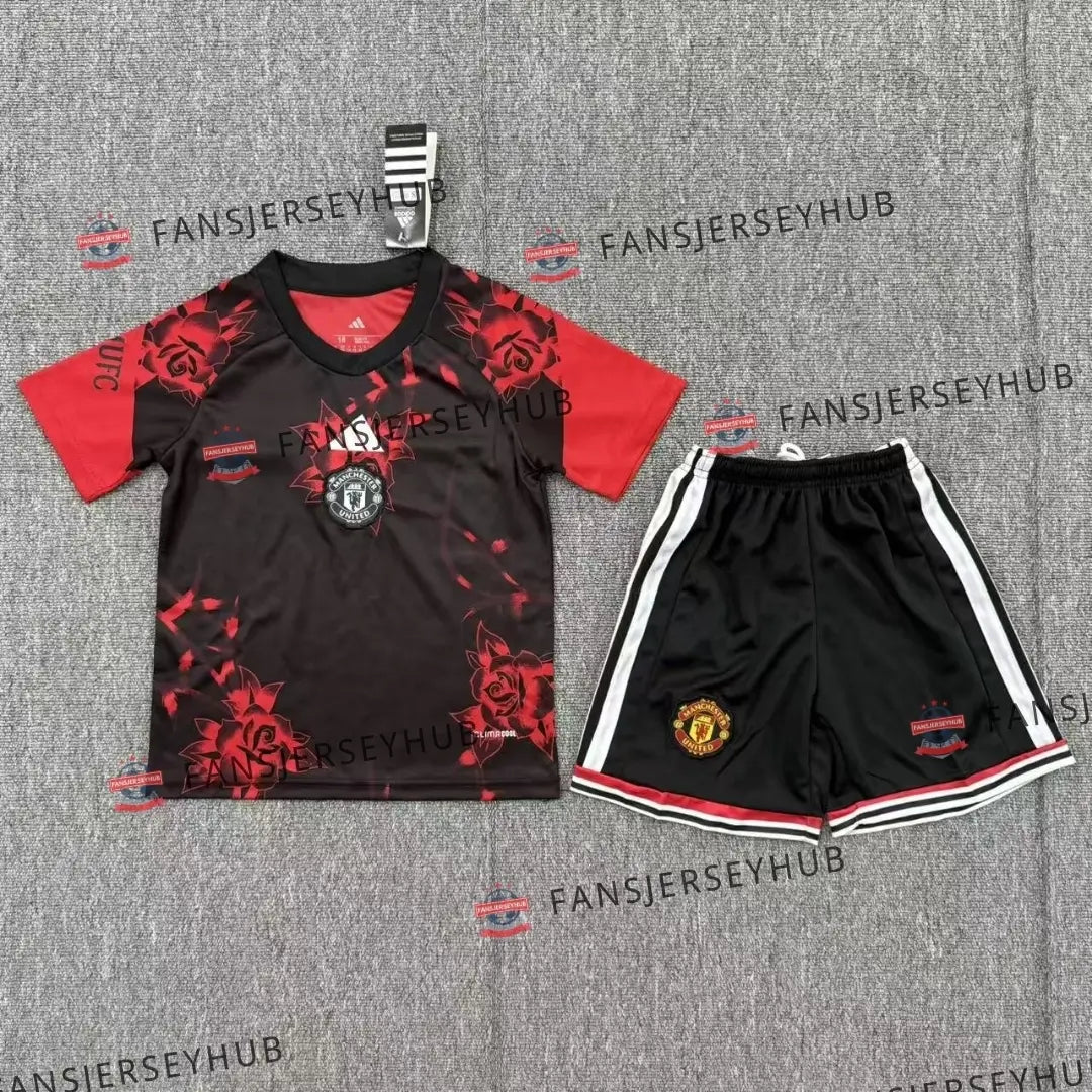 Red Devils Camiseta + Pantalón Corto Pre-Partido de Niño Rosa 2026/27