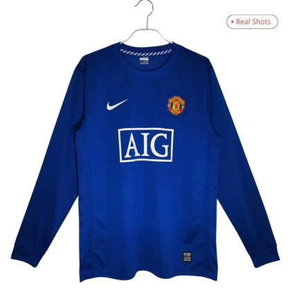 Camiseta de fútbol retro de manga larga de visitante del Manchester United 2008/09