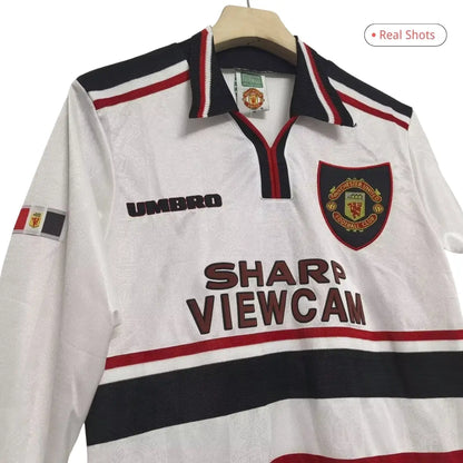 Camiseta de fútbol retro de manga larga de visitante del Manchester United 1998/99