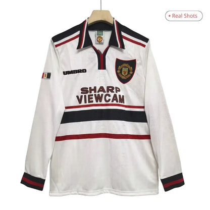 Camiseta de fútbol retro de manga larga de visitante del Manchester United 1998/99
