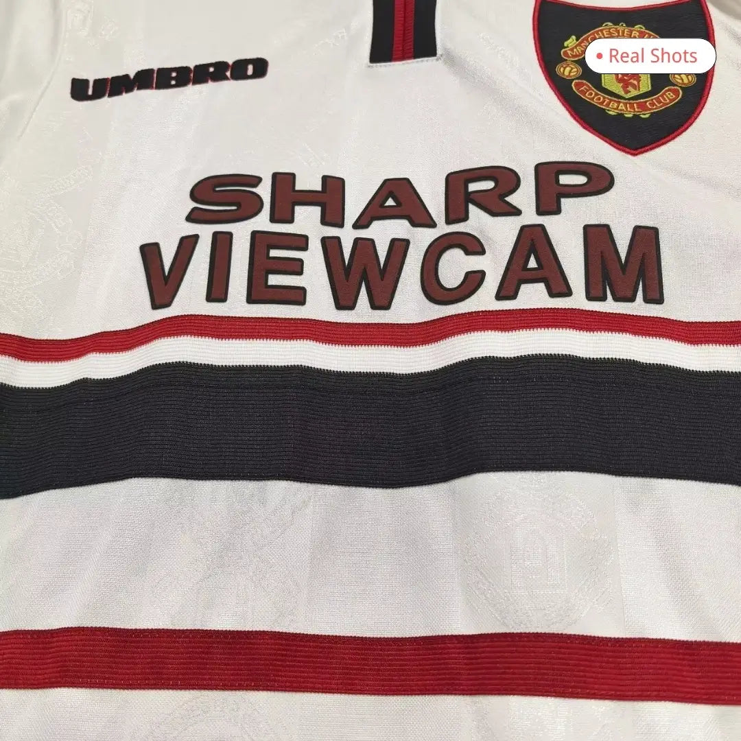 Camiseta de fútbol retro de manga larga de visitante del Manchester United 1998/99