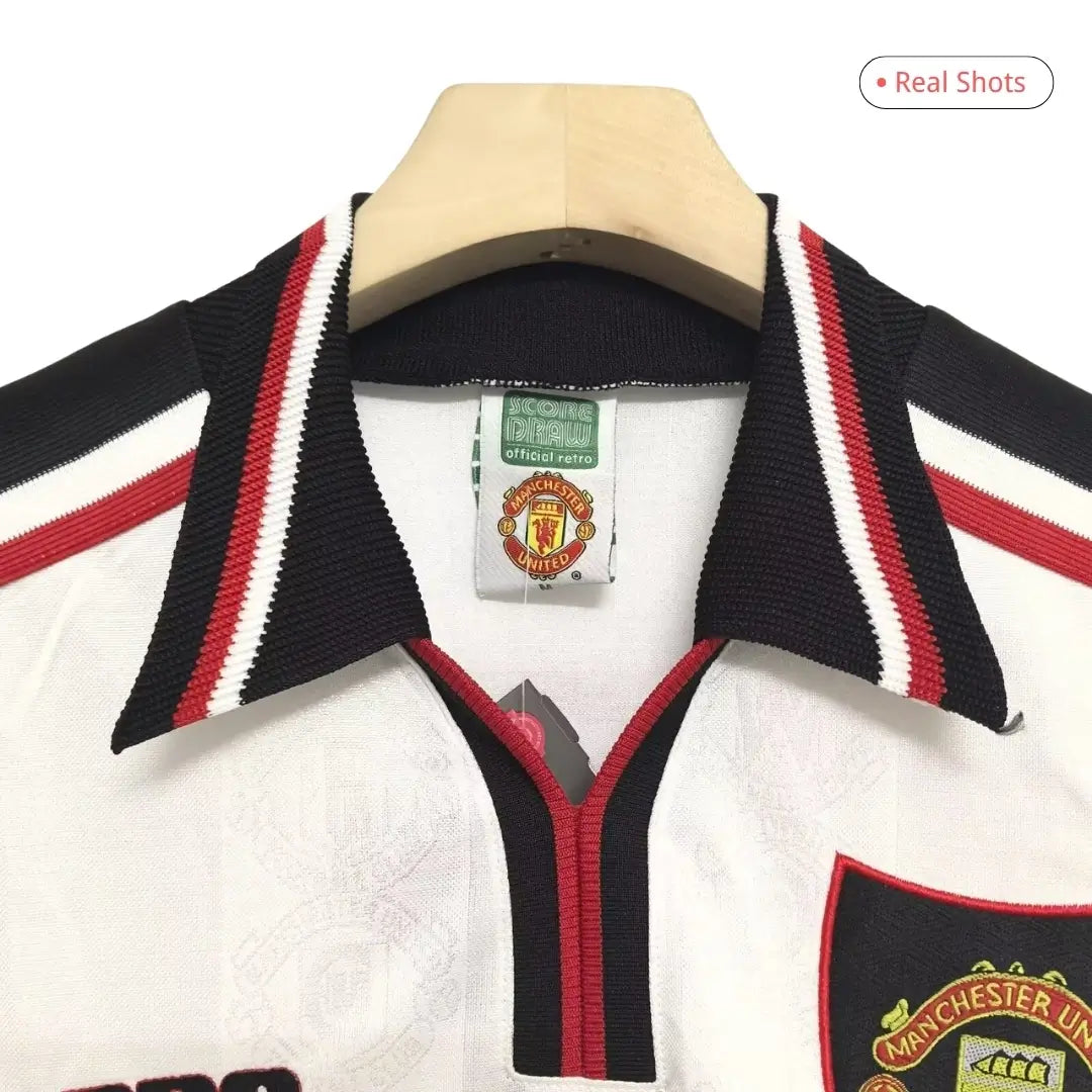 Camiseta de fútbol retro de manga larga de visitante del Manchester United 1998/99