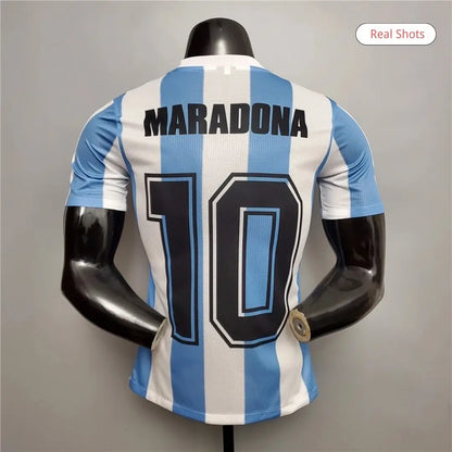 Camiseta retro de fútbol local de Maradona #10 Argentina 1986 (versión de jugador)