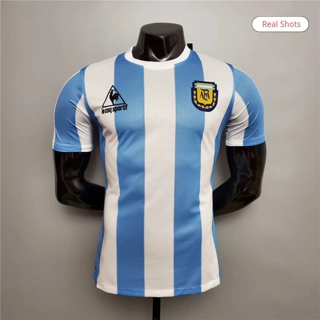 Camiseta retro de fútbol local de Maradona #10 Argentina 1986 (versión de jugador)