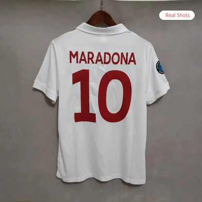 Camiseta retro de fútbol de visitante del Napoli n.° 10 de Maradona 1987/88