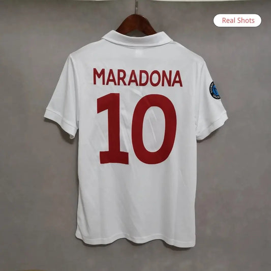 Camiseta retro de fútbol de visitante del Napoli n.° 10 de Maradona 1987/88