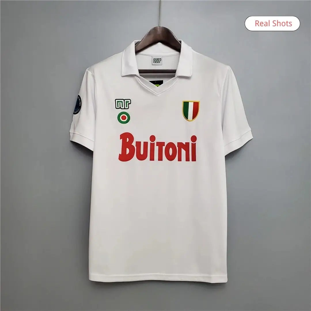 Camiseta retro de fútbol de visitante del Napoli n.° 10 de Maradona 1987/88