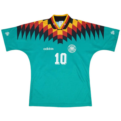 Camiseta retro de visitante de Alemania Matthäus #10 de la Copa Mundial de 1994
