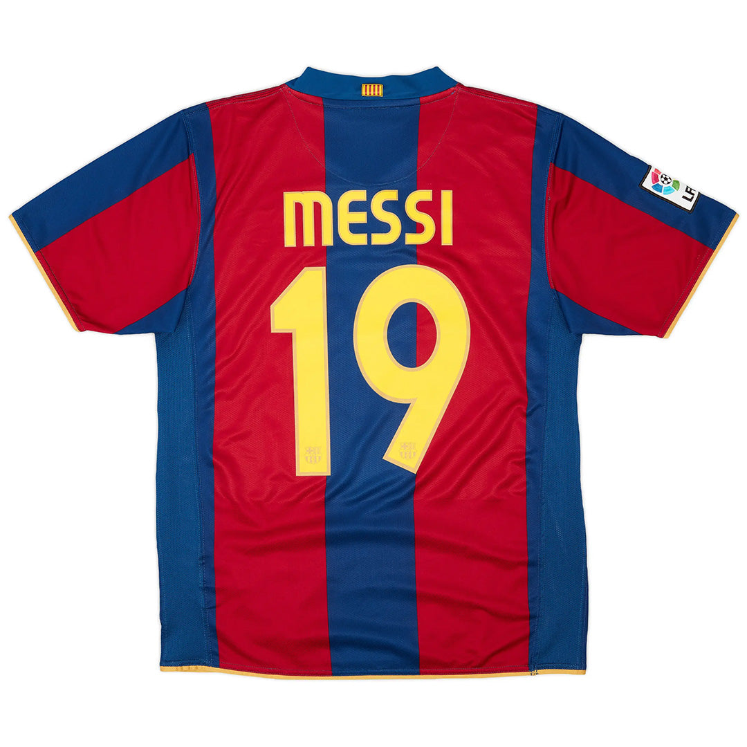 Camiseta de fútbol retro de local Messi #19 Barcelona 2007/08