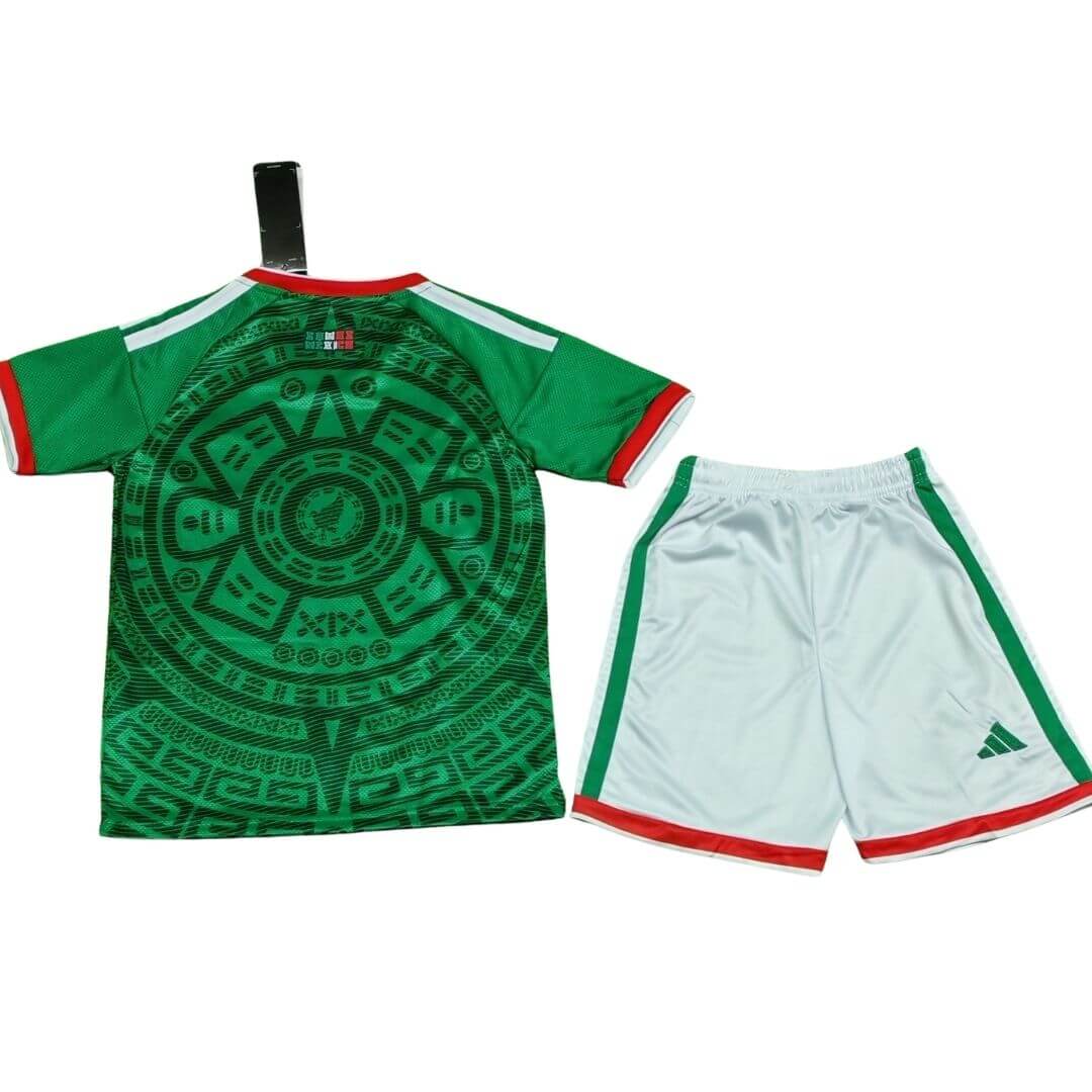 Uniforme completo de fútbol local para niños de México 2026