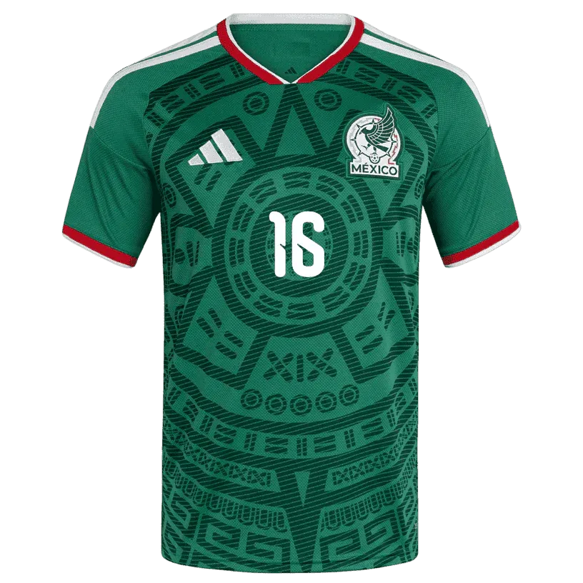 J.Quiñones #16 Mexico Home Soccer Jersey 2026 World Cup