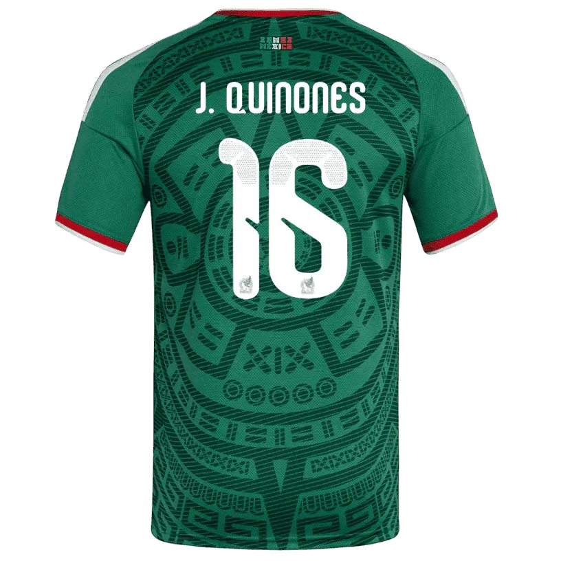 J.Quiñones #16 Mexico Home Soccer Jersey 2026 World Cup
