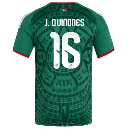 J.Quiñones #16 Mexico Home Soccer Jersey 2026 World Cup